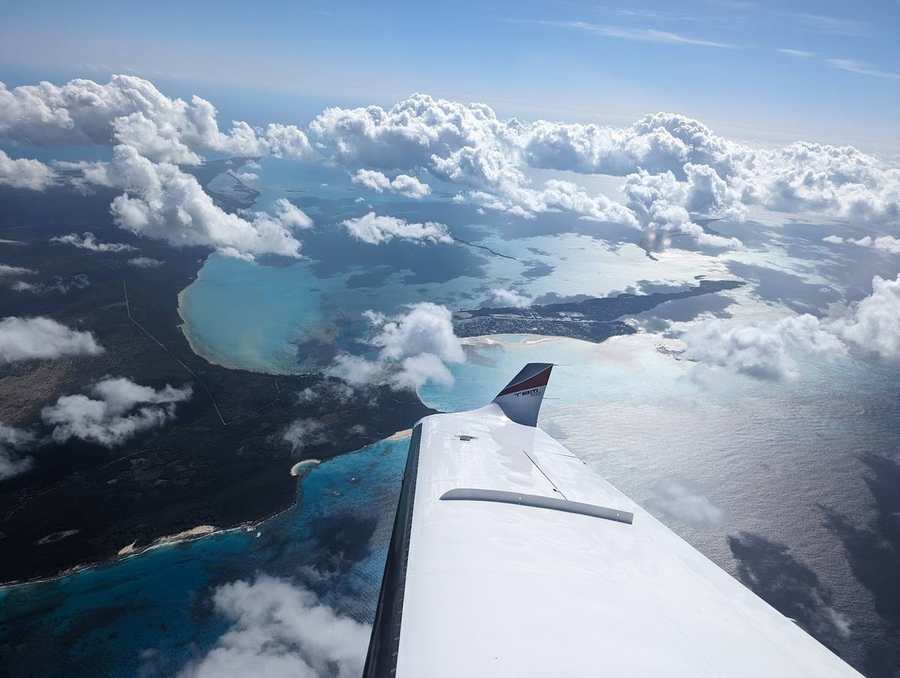TBM 900 over Caribbean islands